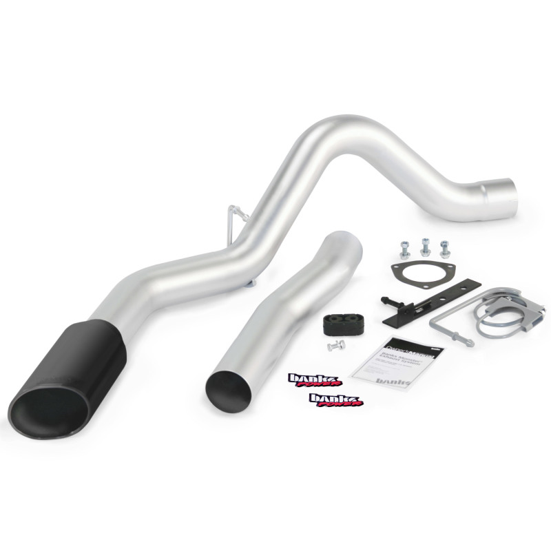 Chevrolet 2500 Performance Exhaust - Banks Power - Monster Exhaust, Single Exit, Black SideKick Tip, 4-inch DPF-back system - Black - `11-`14